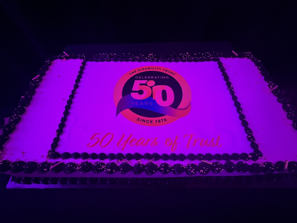 50th anniversary cake for The Disability Trust