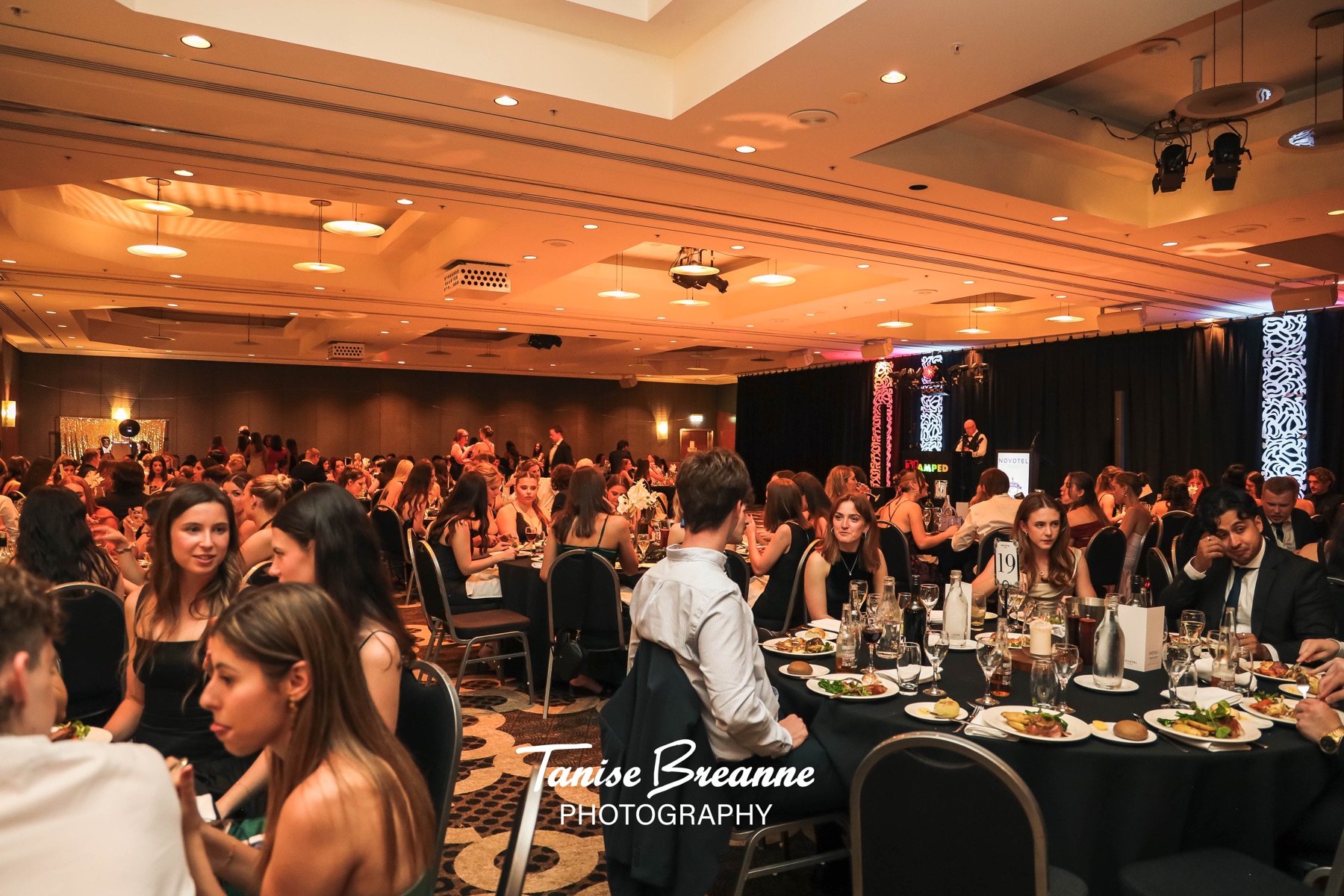 UOW Law Ball guests seated for the formal dinner