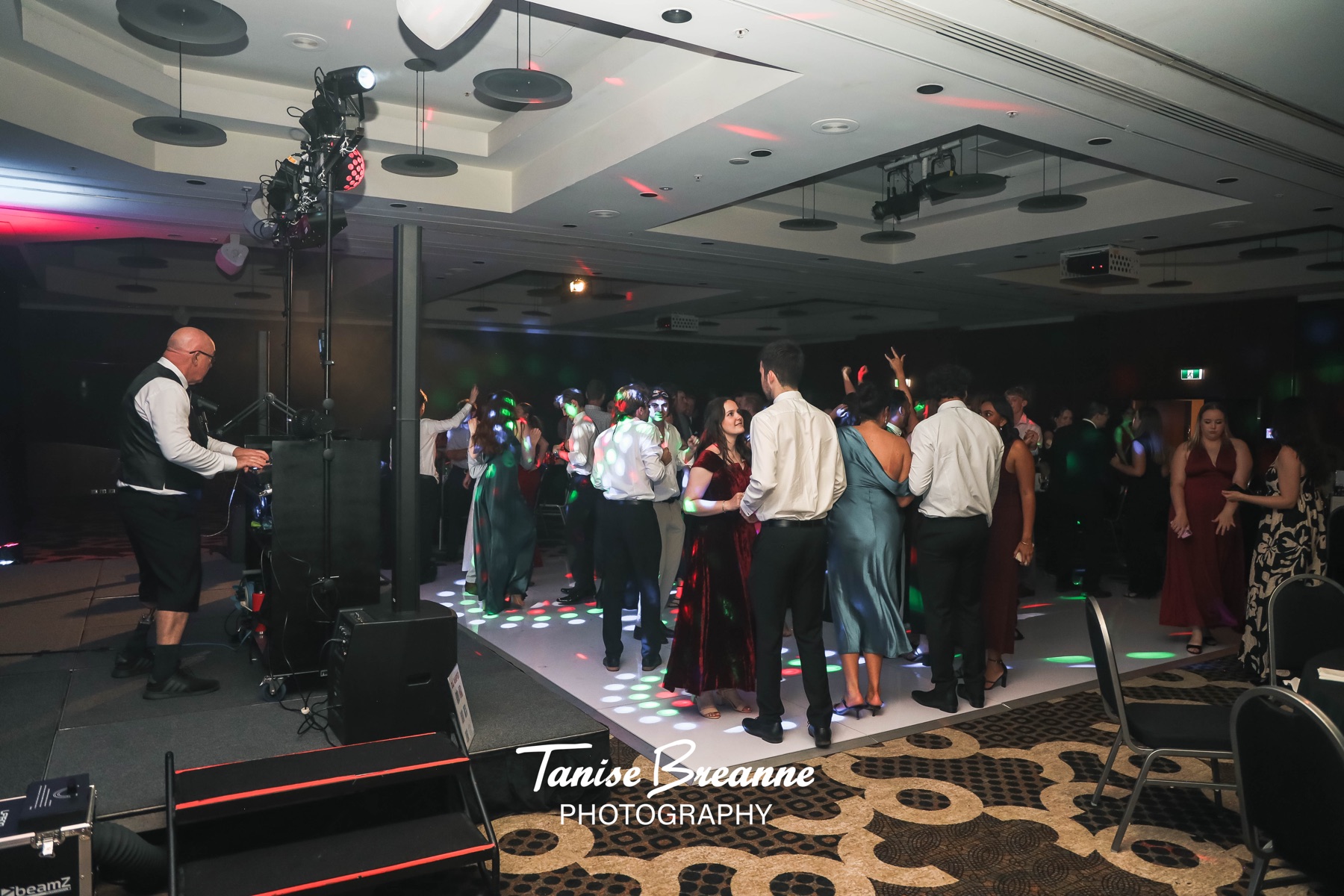 Wide view of AMPT Australia and the UOW Law Ball dance floor