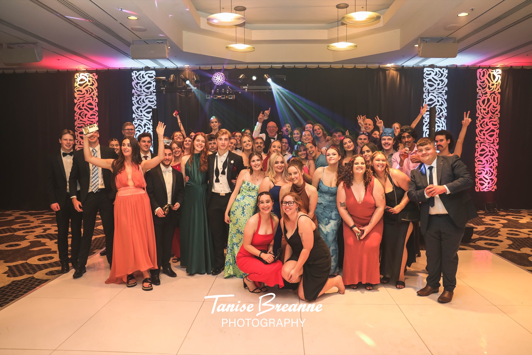 AMPT Australia with guests on the dance floor at the 2025 UOW Law Ball