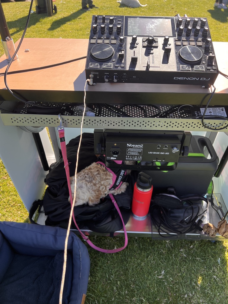 Battery-powered Denon DJ decks and portable power equipment