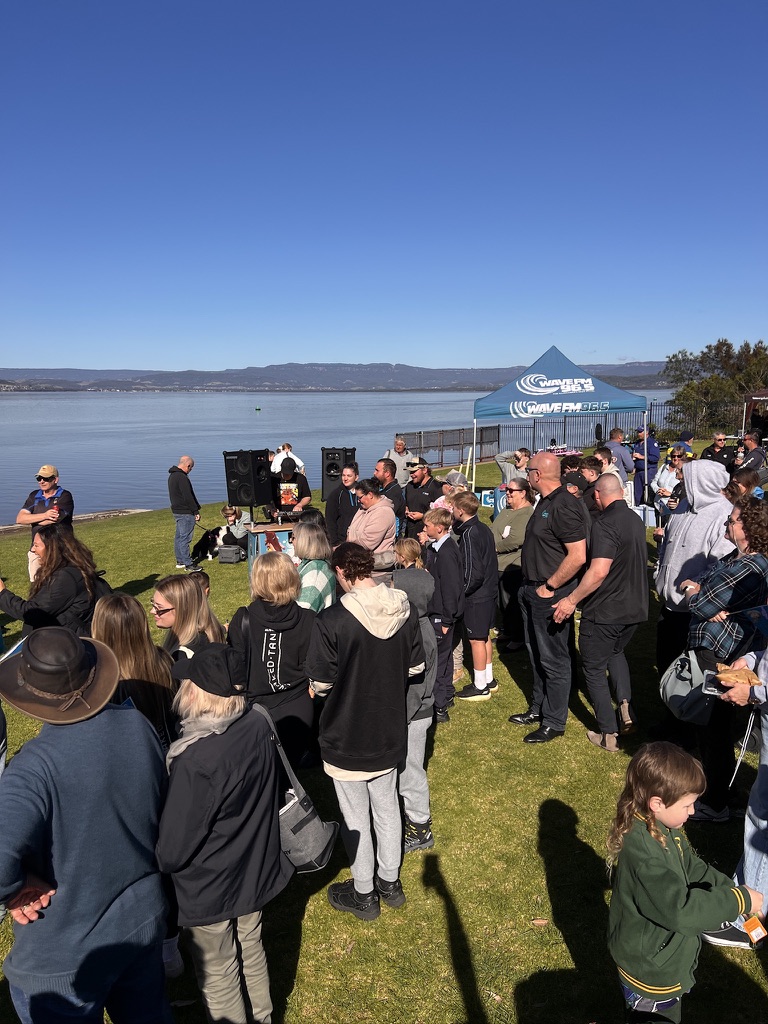 Wide view of the Wave FM outdoor event crowd