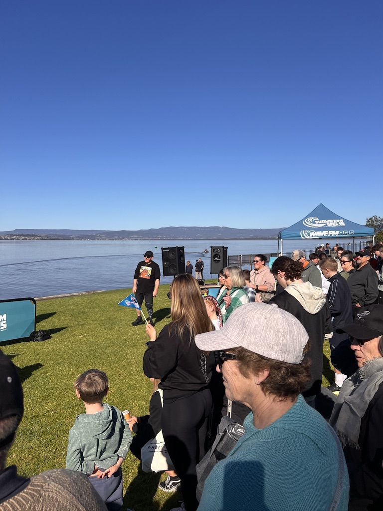 Guests watching activities at the Wave FM event